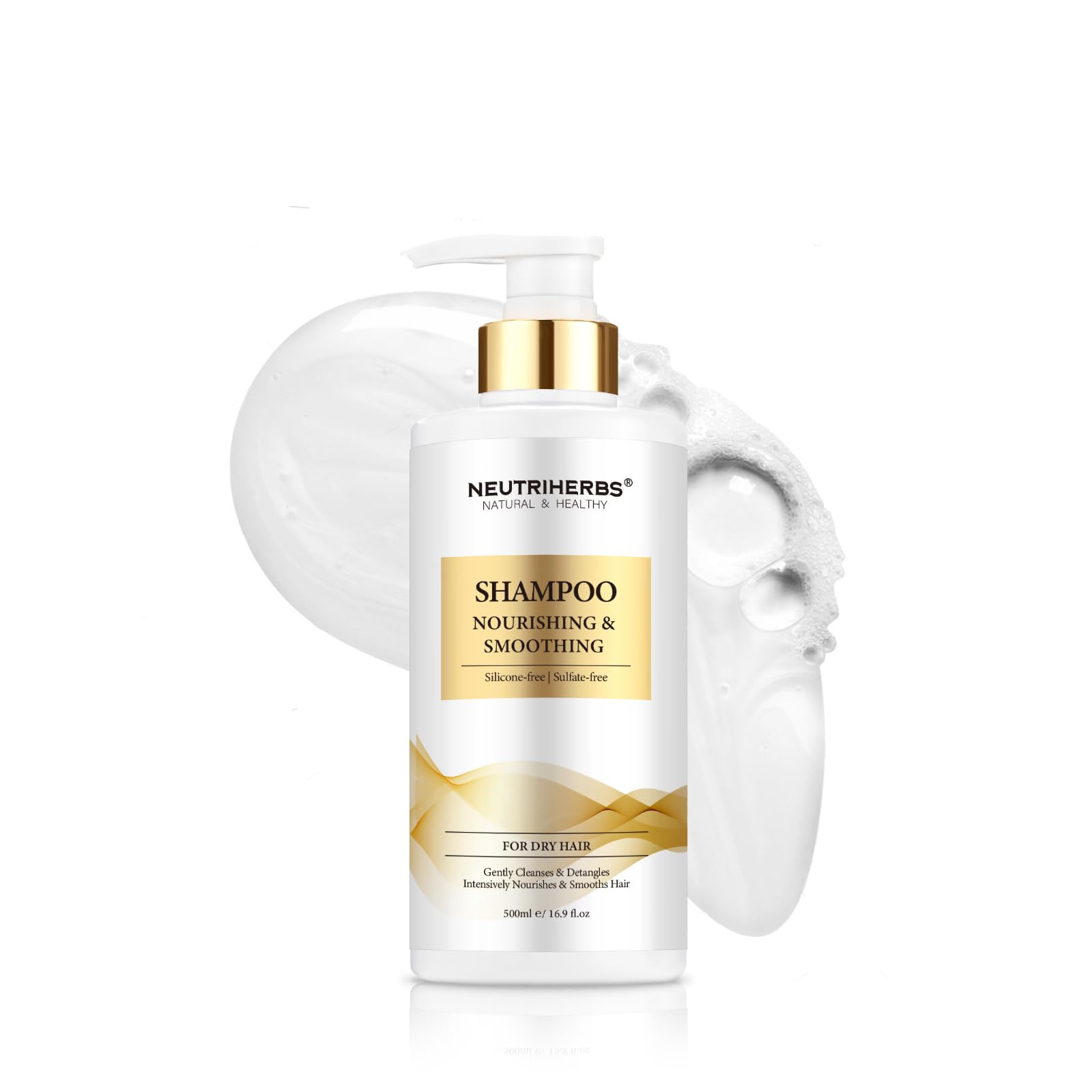 Neutriherbs Shampoo For Dry, Frizzy,Furious and Split Hair, Nourish, Smooth Hair Wash With Essential Oil - 16.9 Fl Oz